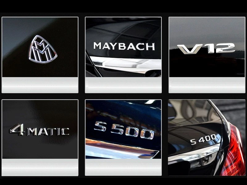 NUEVO METAL 2 PIEZAS CLASE S W222 MAYBACH LADO TRASERO AUTOADHESIVO GENUINO Foto 2 de 2