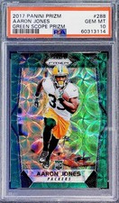 2017 Panini Prizm Green Scope Prizm #288 Aaron Jones Packers PSA 10 Gem Mint