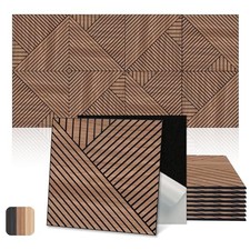 Artisan Acoustic Panels, 8 Pack Thread and Prism Woven Patterns, Walnut