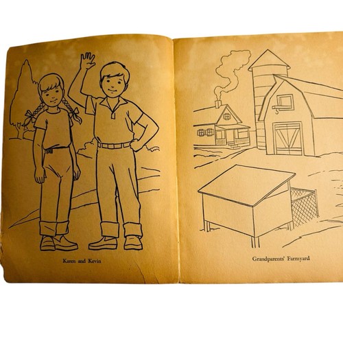 Libro para colorear vintage Farm Friends Whitman 1967 años 60 NUEVO y SIN USAR - Imagen 3 de 8
