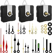 3PCS Clock Mechanism Kit, Quartz Movement Replacement with 8 Black 