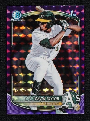 2025 Bowman Draft Chrome Purple Geometric Refractor 45/250 Devin Taylor sc8