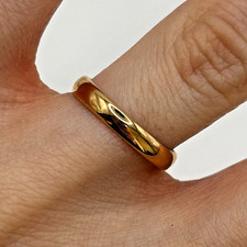 22 k Gold Wedding Band Ring 22ct 22k Yellow Gold - Size M 1/2