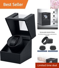 Luxury Automatic Watch Winder with Ultra Quiet Japanese Motor - Crocodile Pat...