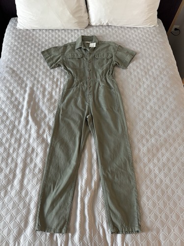NWT We The Free Marci Jumpsuit in Washed Army Free People SIZE S. Denim Utility - Picture 7 of 11