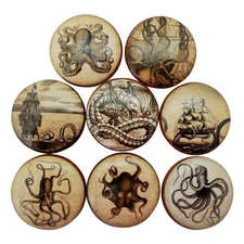 Twisted R Design Wooden Cabinet Knobs - Set of 8 Old World Nautical Wooden