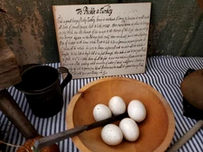 1700's COLONIAL OLD PRIMITIVE VINTAGE FARM STYLE THANKSGIVING REAL RECIPE SIGN