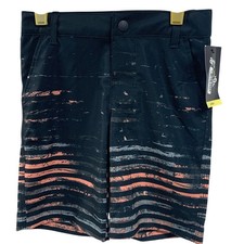 NWT New Art Class Boys Size 6 Black Orange Striped Lined UPF 50 Swimming Trunks