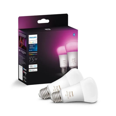 Philips Hue 9290024687 A19 LED Color Bulb 75W 1000-1999lm Dimmable Multicolor