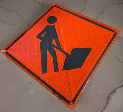 Bone Safety Worker Symbol Temporary Work Zone Sign 48in NCHRP-350 