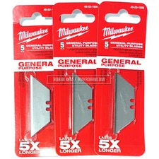 Milwaukee* 48-22-1905 / 15 PCs General Purpose Utility Blades Worldwide Shipping