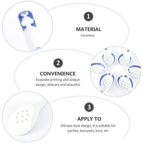 5pcs china spoon Ceramic Spoon Portable Useful Porridge Spoon for - Picture 6 of 53