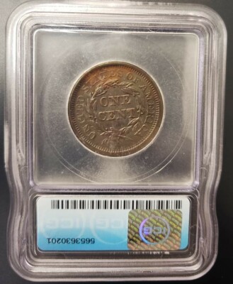 1850 Large Cent ICG AU58 Details Cleaned (Z-0084) | eBay
