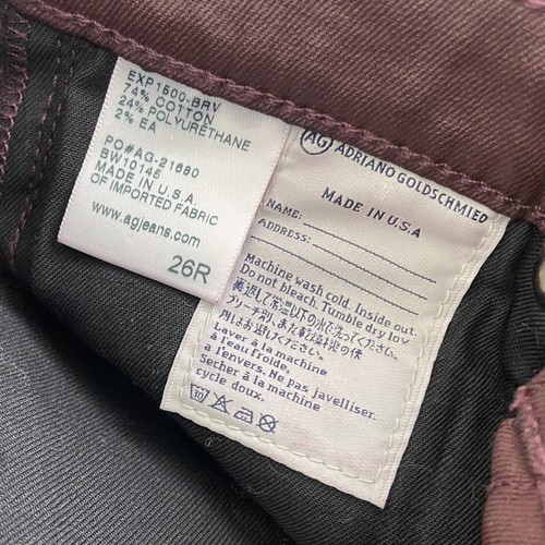 AG Adriano Goldschmied The Absolute Legging Jeans Wax Coated 26R Burgundy US EUC - Picture 6 of 11