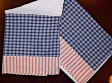 Walt Disney Baby Red White Blue Plaid Striped Crib Dust Ruffle Skirt Americana