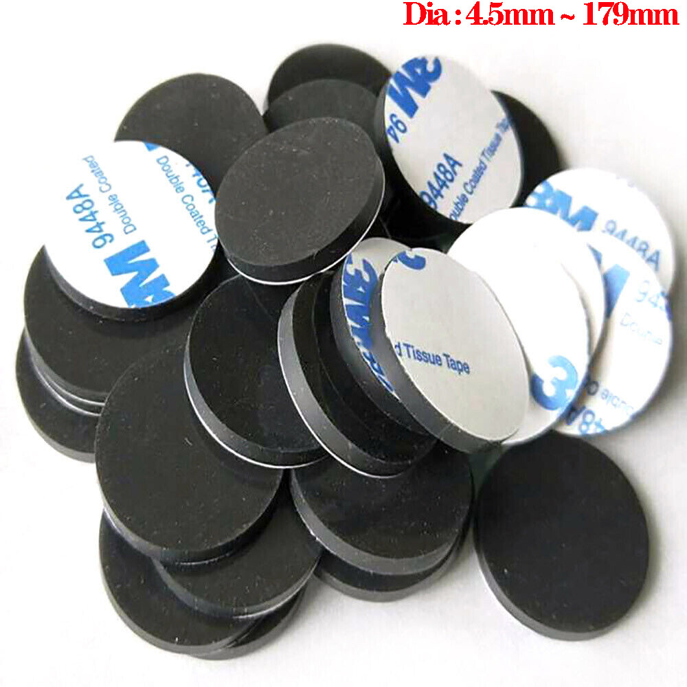 Black Round/Curved Self Adhesive Backing Silicone Rubber Non-slip Pads  Protector