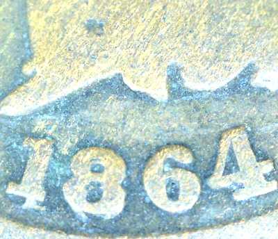 1864-L INDIAN HEAD CENT RPD 1864/1864/18 Snow-1 Top Die Variety