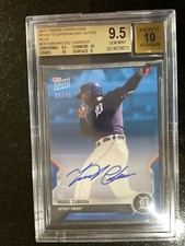 2021 Topps Now Road to Opening Day MIGUEL CABRERA Blue AUTO /49 Detroit BGS 9.5