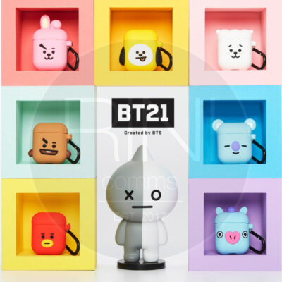 BTS BT21 Official Goods Silicone Charging Case Cube Ver For Apple Airpods +Track
