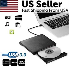 Slim External USB 3.0 DVD RW CD Writer Drive Burner Reader Player For Laptop PC