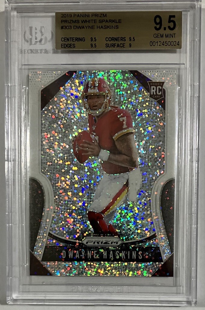 Dwayne Haskins 2019 Panini Prizm White Sparkle Rookie SSP BGS 9.5