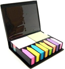KAV Leather Sticky Memo Desktop Box Set - Self-Stick Notes Holder and Organizer