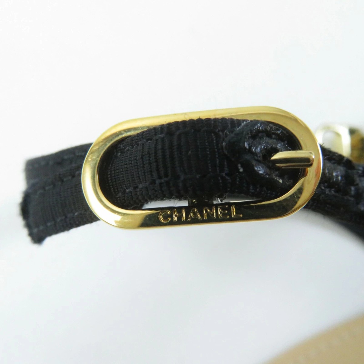 CHANEL G45093 Leather Chain Strap Sandals 36C Beige x Black