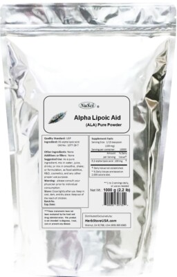 NuSci 100% pure 2.2 lb (1000g) Alpha Lipoic Acid  ( R,S)-ALA Powder antioxidant