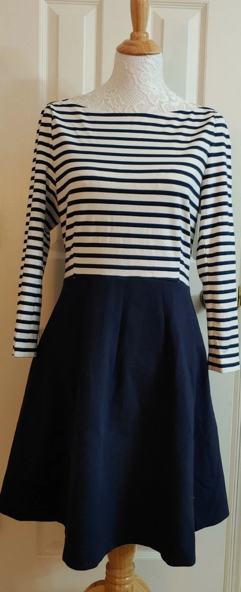 Kate Spade Space Stripe Selma Dress Navy White Striped Size 14 NEW 348 Tag