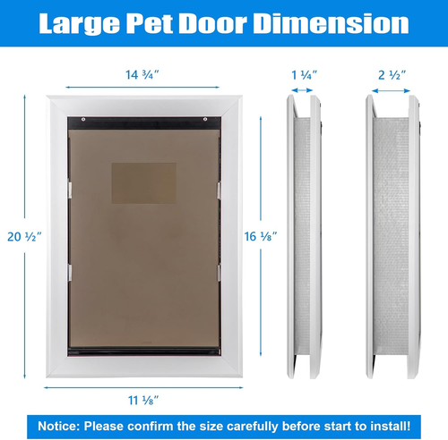 Aluminum Pet Door, Durable Dog Door for Dog and Pets, Doggie Door with Automatic - Picture 2 of 7