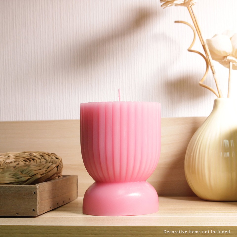 Better Homes & Gardens Unscented Ribbed Pillar Candle, 3x4 Inches, High