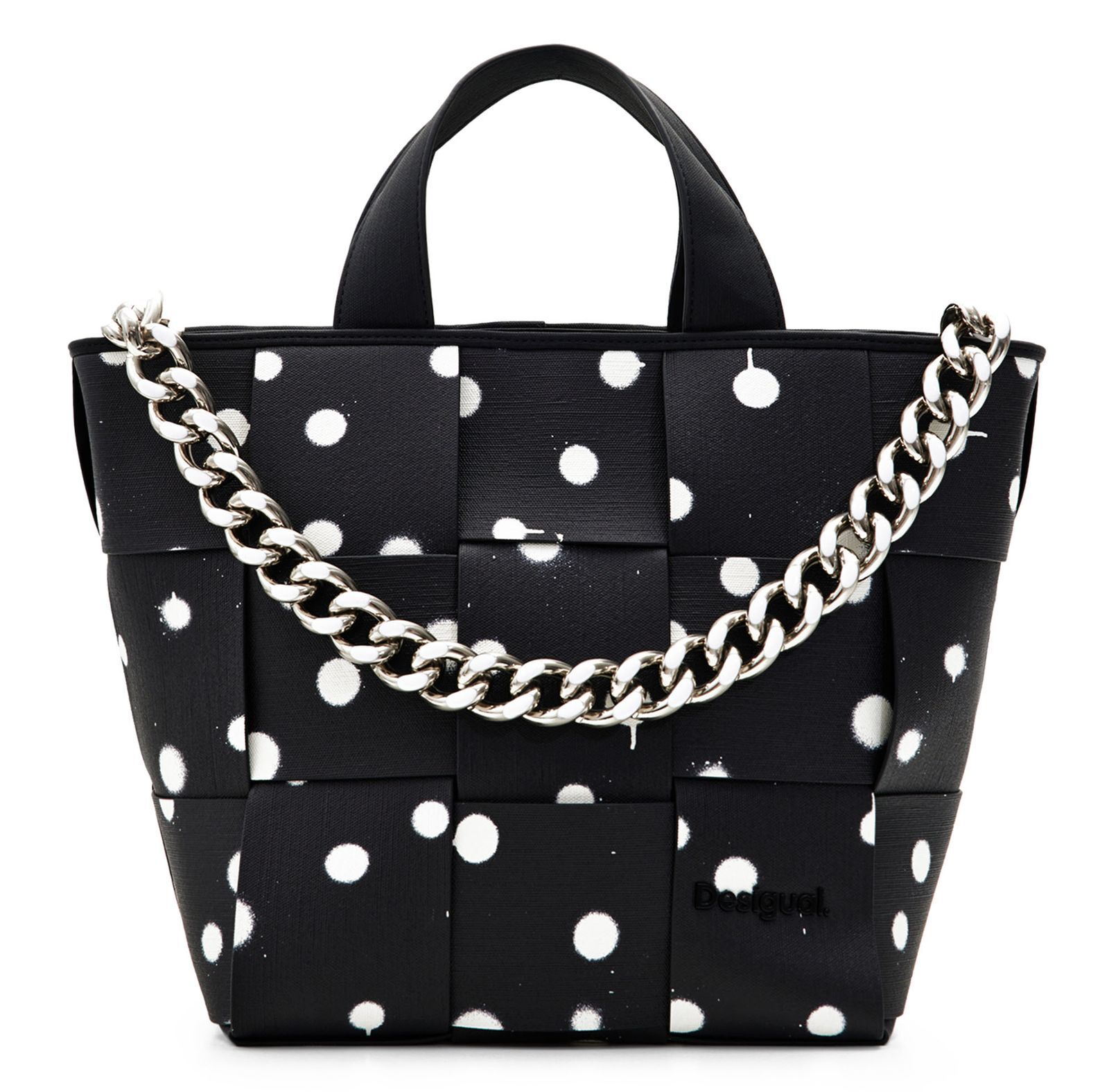 Desigual shopper borsa New Splatter Valdivia Shopping Bag Black