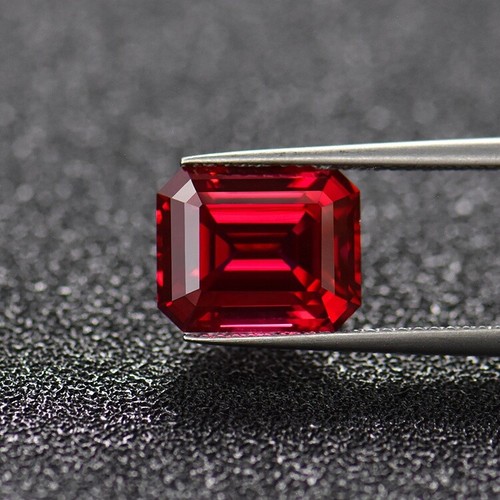 AAA Rated Synthetic Red Ruby Octagon Lab Created Faceted Gemstone9x11 to 16x22mm - Picture 22 of 24
