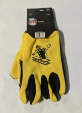 Pittsburgh Steelers Gloves Sports Logo Utility Work Garden TEXTING TIP - RETRO