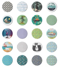 Ambesonne Print Cartoon Round Non-Slip Rubber Modern Gaming Mousepad, 8"