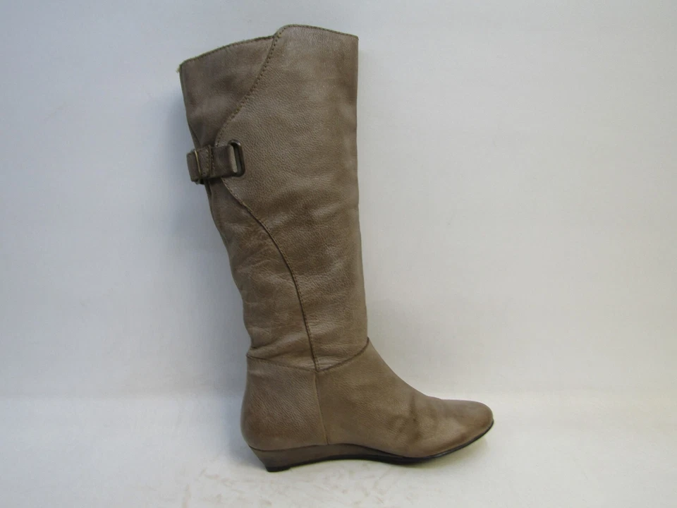 Steven By Steve Madden Talla 8.5 Marrón Cuero Cuña Cremallera Hasta la Rodilla Botas de Moda Foto 4 de 4