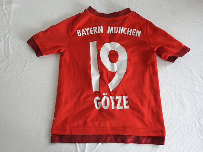 FC Bayern Munchen 2015 Home Jersey #19 Gotze Adidas Red Shirt Size