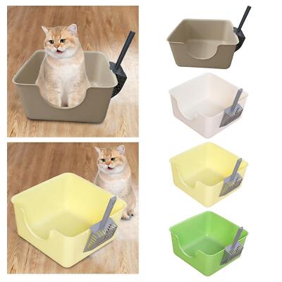 Katzentoilette leicht zu reinigen mit Schaufel für Indoor Katzen oben offen Haustier Katzentoilette