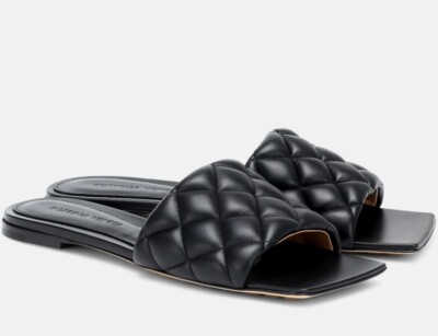 BOTTEGA VENETA, Quilted Leather Flat Sandal Slide EU40 UK7