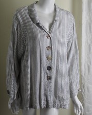 Habitat Sz Xl Beachy Gauze Rayon Comfy Funky Art-to-wear Jacket Blazer