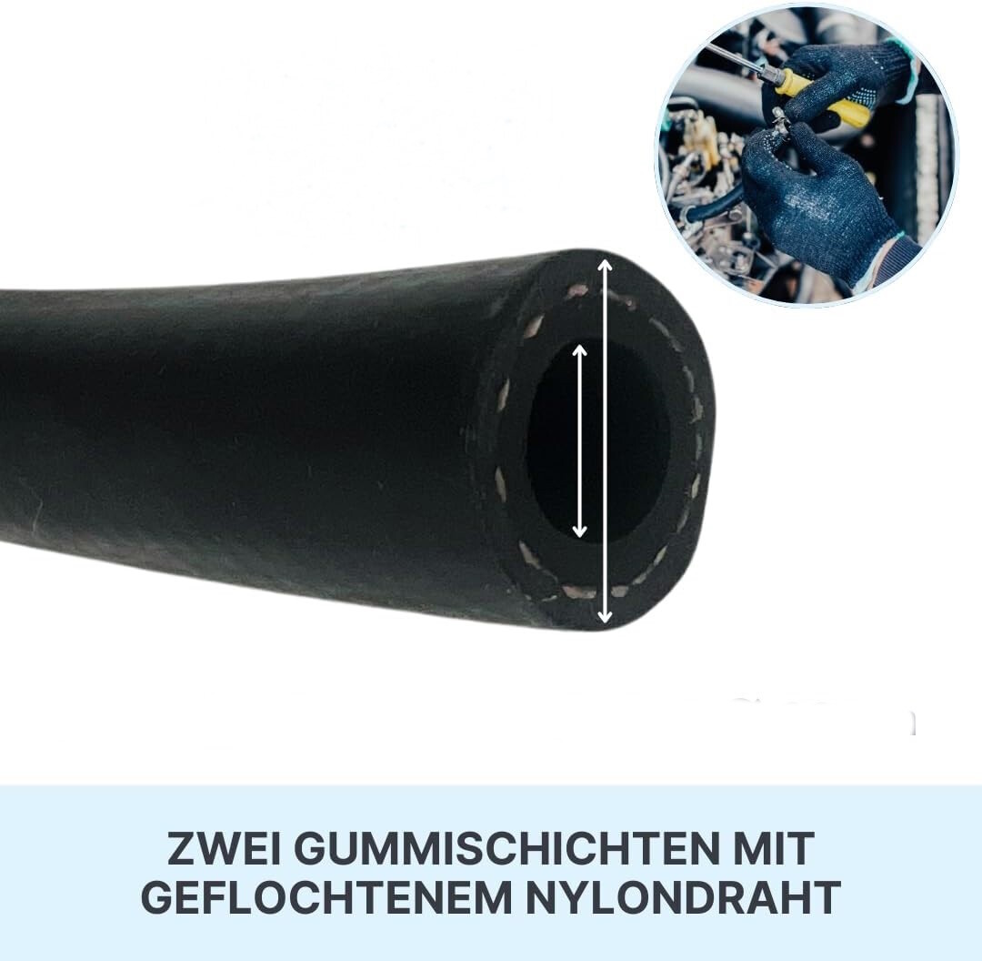 Schlauch 12mm Innendurchmesser Kraftstoffschlauch 3,2mm Benzinschlauch Dieselschlauch DIN 73379 Ty, 2,15 Benzinschlauch 8mm