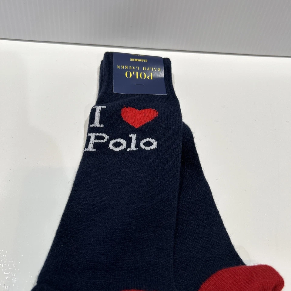 Polo Ralph Lauren Bota de Lana Cachemira Vestido Calcetines Cómodos Azul Marino I Love Polo Foto 3 de 4
