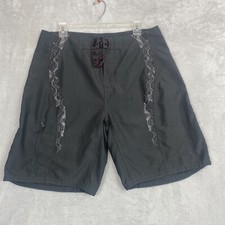 The North Face Mens Board Shorts Pocket 34 Black Trunks Drawstring Surf Swim