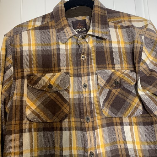 Prana Lybek Flannel Shirt Button Down 