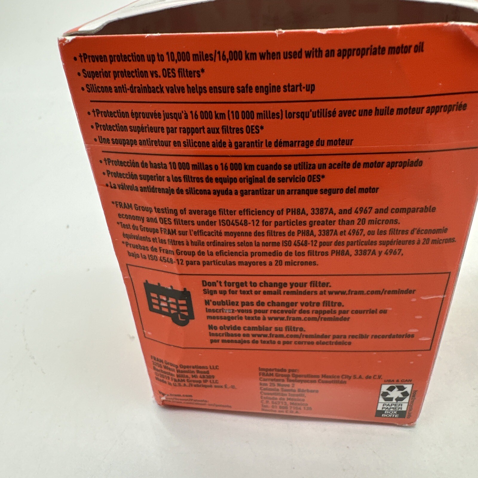 Fram Extra Guard PH3682 Oil Filter with SureGrip - For Conventional or Synthetic