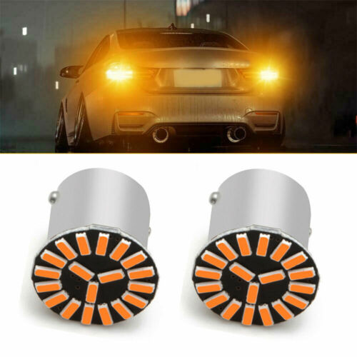 2Pcs 1156 BA15S LED Car Signal Lights Amber P21W Auto Indicator Reverse Bulbs - Picture 3 of 13