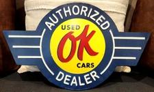 OK Used Cars Authorized Dealer! Tin Metal Sign! Chevrolet ~GM Authorized Product