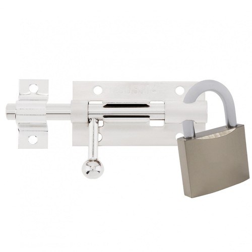 Door Security Slide Latch Lock with 12 Screws Thickened Heavy Duty Steel Sliding - Picture 8 of 12