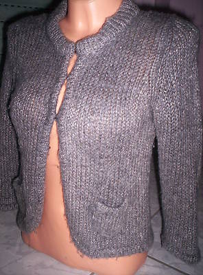 Edle Designer-Bolero-Jacke mit Mohair, Grob-Strick, neuw.  Gr.32