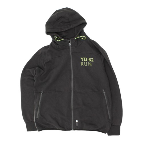 Yellowdog YD 62 Run Mens Black Full Zip Hoodie | Streetwear Hoody VTG - 第 1/3 張圖片